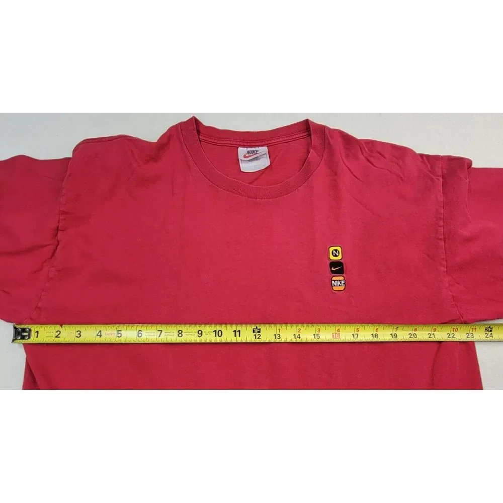 Vintage 90s Nike Embroidered Logo Crewneck Cotton‎ Long Sleeve T-Shirt Men's L